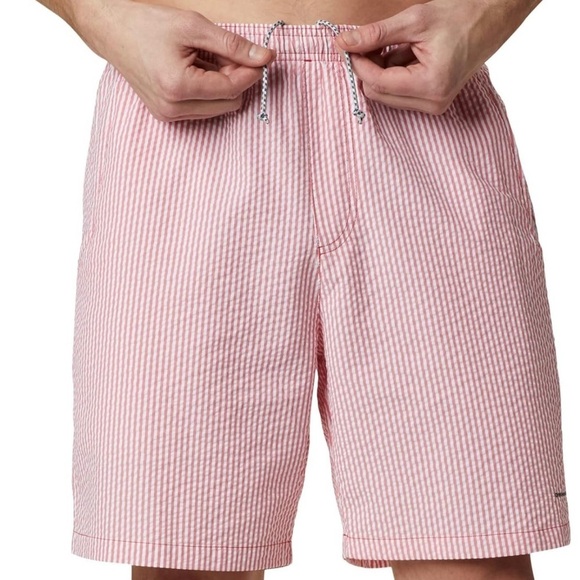 Columbia swim shorts, men’s medium, red and coral/red striped - Picture 1 of 4